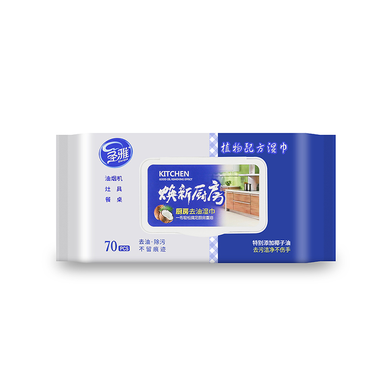 圣雅煥新廚房70片去油濕巾蓋